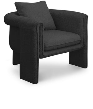 Stylus Black Boucle Fabric Accent Chair 425Black Meridian Furniture