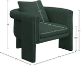 Stylus Green Boucle Fabric Accent Chair 425Green Meridian Furniture