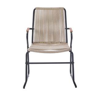 English Elm Christopher Knight Home® - MOONSTONE Light Brown Woven Rope Club Chairs Set of 2 – Powder-Coated Iron Frame, Modern Outdoor Seating N775P251643B