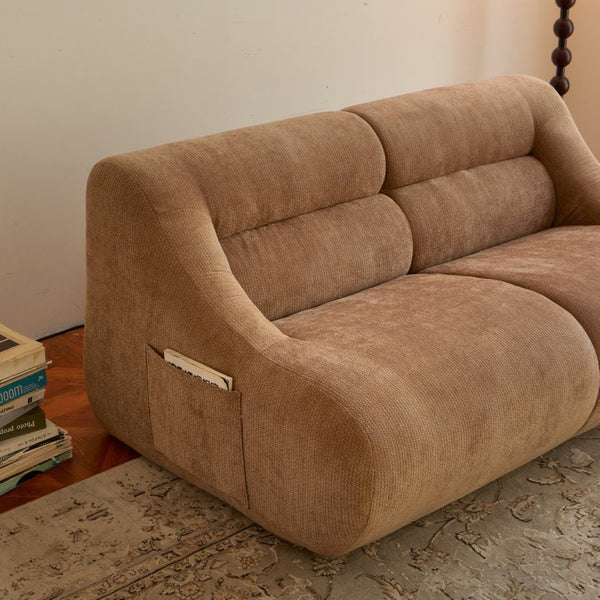 English Elm Shoes Chenille Memory Foam Loveseat Deep Seat Sofa for Apartments and Small Living Rooms Brown W668P381958