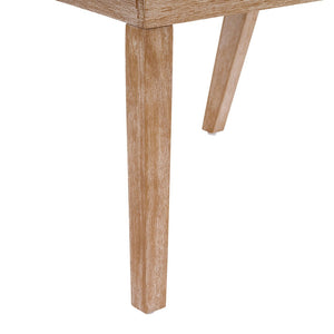 English Elm Upholstered Rattan Back Dining Chairs Solid Rubberwood Farmhouse Boho Set of 2 N776P394378D