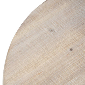 English Elm Accent Pedestal Table Solid Wood Top Antique White Base Round Farmhouse Living Room N772P287832B