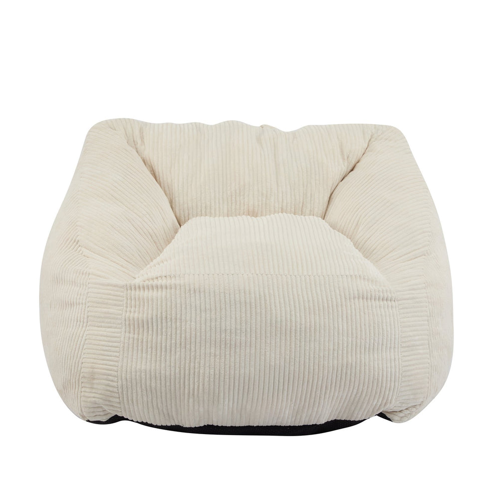 English Elm Christopher Knight Home® - Olbia Beige Faux Fur Bean Bag Chair — Compact Sofa-Style Armchair, Shredded Memory Foam Comfort N775P265556B