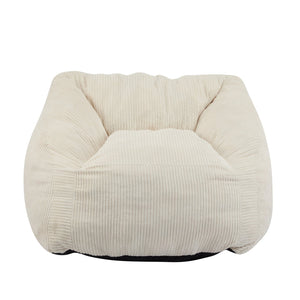 English Elm Christopher Knight Home® - Olbia Beige Faux Fur Bean Bag Chair — Compact Sofa-Style Armchair, Shredded Memory Foam Comfort N775P265556B