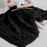 Madison Park Ruched Fur Glam/Luxury Throw MP50-7821 Black