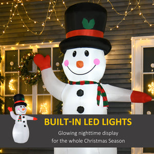 English Elm Homcom 8’ Inflatable Snowman With Led Lights – Easy Setup Outdoor Holiday Decor For Festive Yards W2225P249940