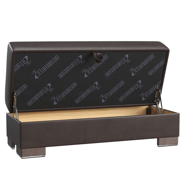 English Elm Primenest Skyhaven Upholstered Storage Ottoman - Stylish & Functional For Small Spaces, Brown-Pu B030P280959-GIGA