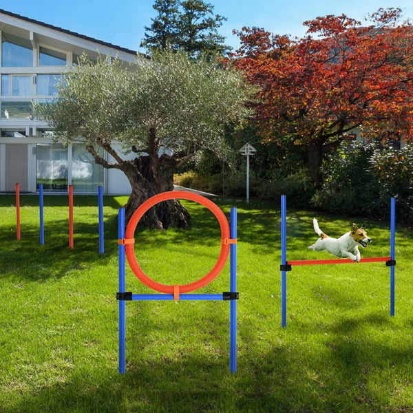 English Elm Pawhut Dog Agility Training Set - 3-Piece Obstacle Course For Small Backyards, Hurdles & Hoops W2225P217624-GIGA