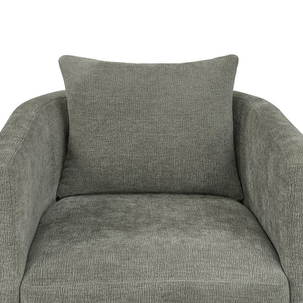 English Elm Sutton Ultra-Soft Gray Swivel Barrel Chair with Pocket Coil Seat, Reversible Cushions, Stain-Resist B050P322585