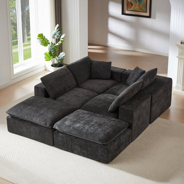 English Elm Modern Chenille Cloud Sofa - Cozy, Modular Design For Stylish Living Rooms, Apartments & Offices P1 W3396S00043-GIGA