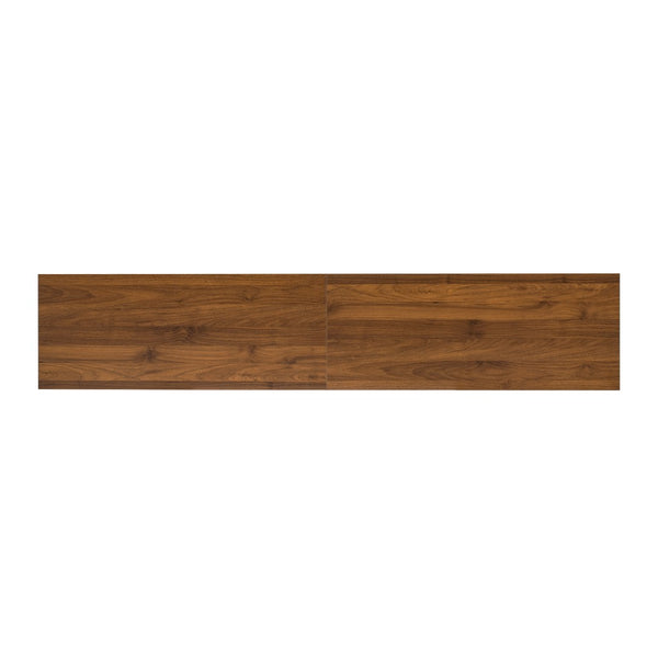 English Elm 78 Inch Walnut Media Console with Slatted Doors Solid Wood Legs and Cable Management N710P374705P