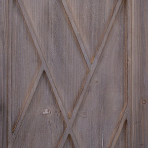 English Elm K&K Farmhouse Kitchen Island with Geometric Twill Doors, ASH Bark Top, Drop Leaf & Lockable Wheels Brown N707P221444Z