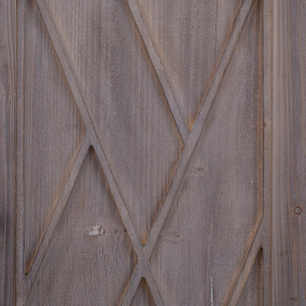 English Elm K&K Farmhouse Kitchen Island with Geometric Twill Doors, ASH Bark Top, Drop Leaf & Lockable Wheels Brown N707P221444Z