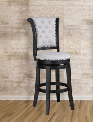 English Elm 2Pc Swivel Pub Stools - Comfortable Counter Height Chairs With Nailhead Trim For Modern Interiors B011P262360