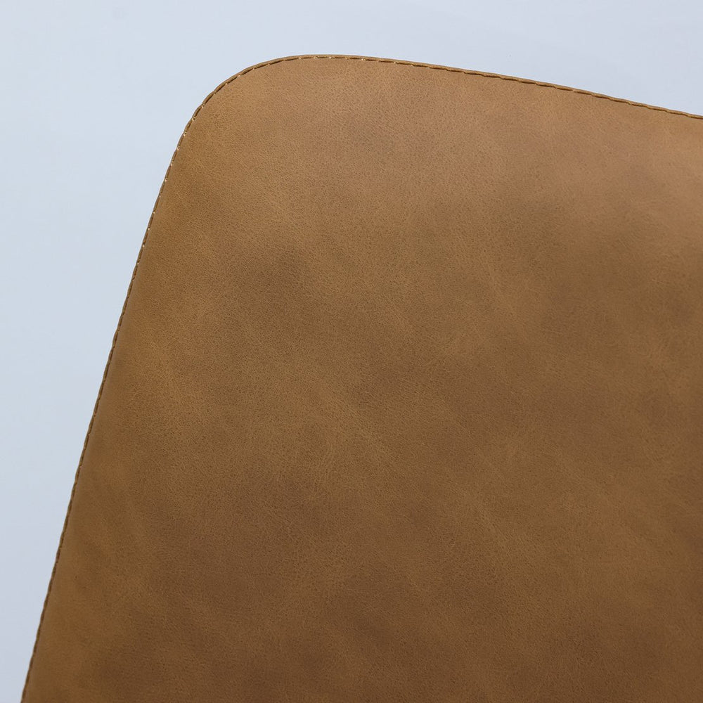 English Elm Brown Pu Leather Dining Chairs Set Of 4 - Modern Ergonomic Design For Kitchen, Restaurant & Home T3967P384748