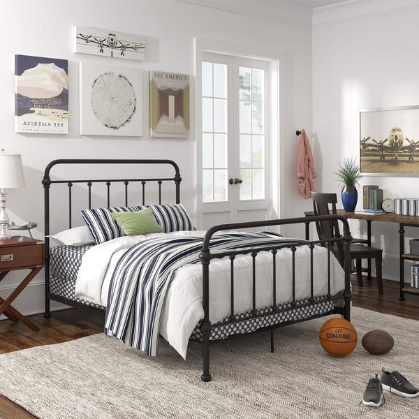 Templin Iron Spindle Bed Metal Frame for Modern Classic Bedroom Style