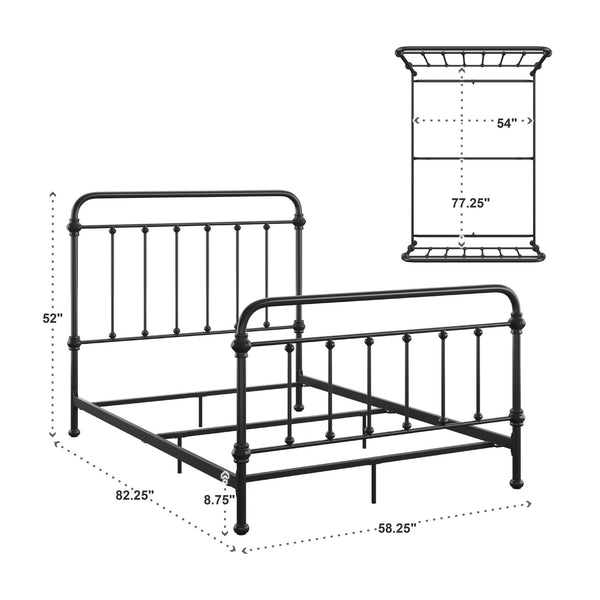 Templin Iron Spindle Bed Metal Frame for Modern Classic Bedroom Style