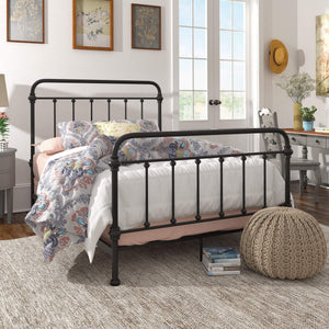 Templin Iron Spindle Bed Metal Frame for Modern Classic Bedroom Style