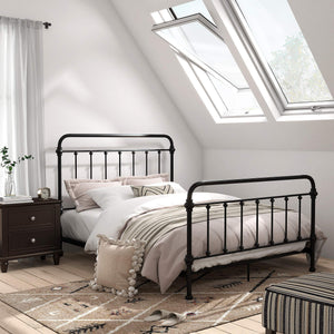 Templin Iron Spindle Bed Metal Frame for Modern Classic Bedroom Style