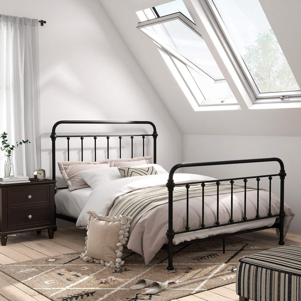 Templin Iron Spindle Bed Metal Frame for Modern Classic Bedroom Style