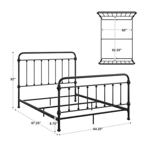 Templin Iron Spindle Bed Metal Frame for Modern Classic Bedroom Style