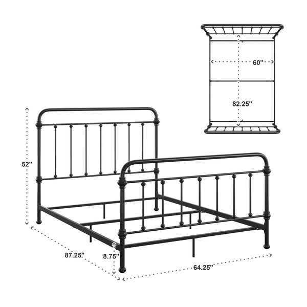 Templin Iron Spindle Bed Metal Frame for Modern Classic Bedroom Style