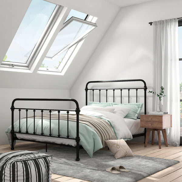 Templin Iron Spindle Bed Metal Frame for Modern Classic Bedroom Style