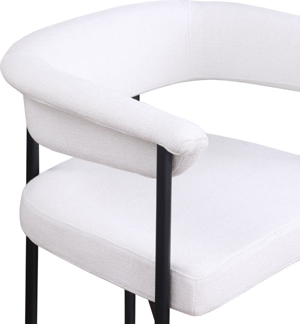 Meridian Furniture Malin Upholstered Counter Stool with Matte Black Iron Frame for Kitchen Islands and Home Bars Cream Linen Textured Fabric 426Cream-C