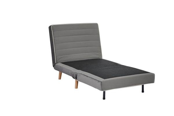 English Elm Canon Stylish Velvet Sectional Sofa Bed Set - Converts To Twin Beds In 10S, 3-Position Backrest, Grey W3391S00014