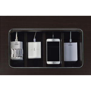 English Elm Maxim Cappuccino 2-Drawer Computer Desk with Lift-Top Storage, Power Outlet & Euro-Glide Keyboard Tray B062P337736