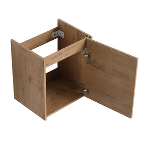 English Elm 18'' Floating Wall-Mounted Bathroom Vanity with Ceramic Sink, Soft-Close Door & Space-Saving Design Imitative Oak W999P236339