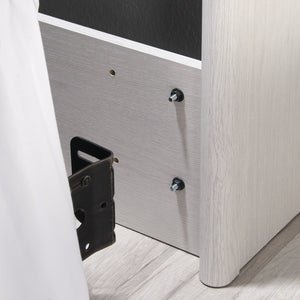 English Elm Full/Queen Bookcase Headboard White — Slim Engineered Wood, 2 Adjustable Shelves, Hidden Cord Access, Easy Assembly B356P402781