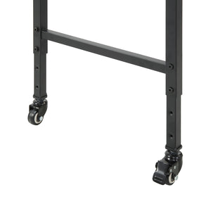 English Elm Rustic Overbed Desk with Adjustable 40-44" Height, Brown Faux Wood Top, Metal Caster Legs for Bedworking B011P244981