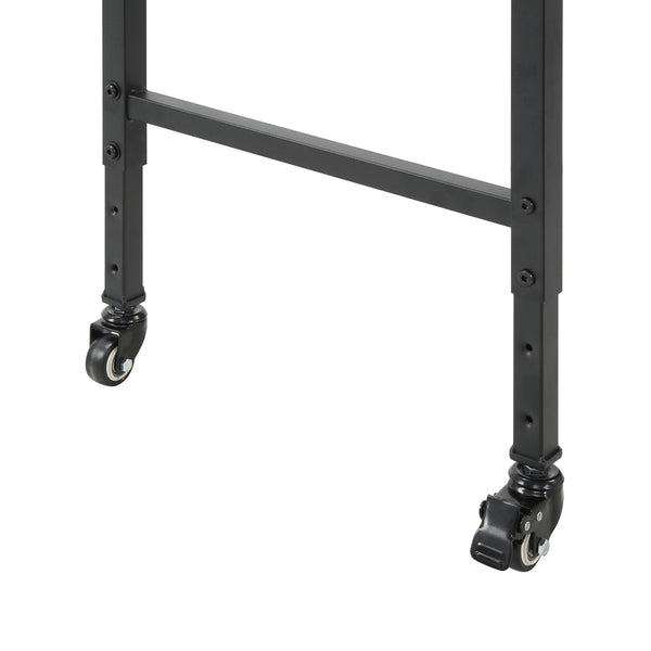 English Elm White Overbed Desk 72" x16" Adjustable 40-44" Height Sliding Laptop Table with Casters, Modern Versatile Surface B011P244980