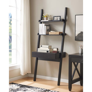 English Elm Home Office Desk – Modern Ladder-Style Writing Table With One Drawer And Two Shelves For Storage B107P302907
