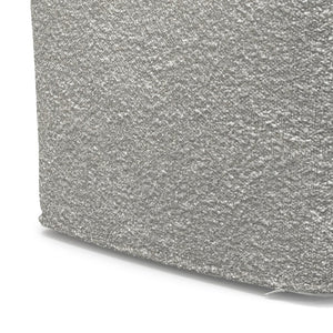 English Elm Chantal Boucle Square Pouf Handcrafted Cotton Accent Footrest for Modern Living Rooms Light Gray B136P427585