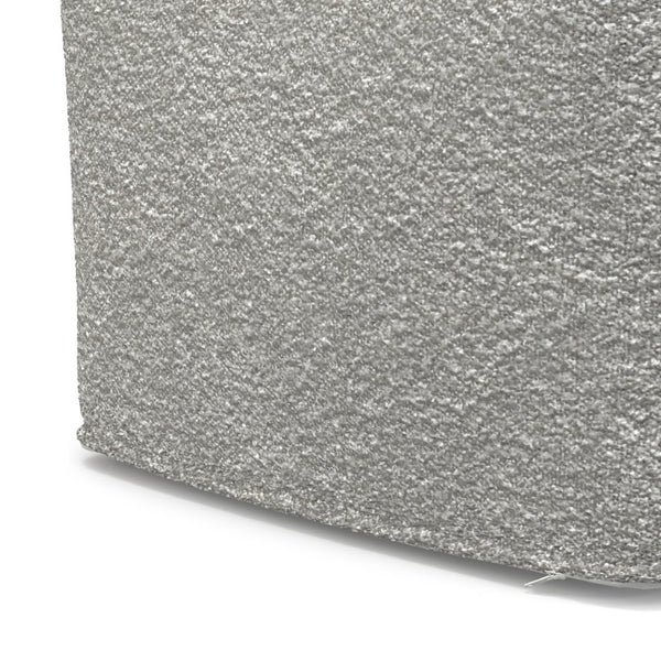 English Elm Chantal Boucle Square Pouf Handcrafted Cotton Accent Footrest for Modern Living Rooms Light Gray B136P427585