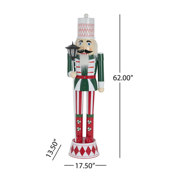 English Elm Classic Cast Iron Nutcracker Soldier Floor Statue Holiday Entryway Decor Piece N769P343973G