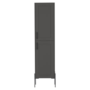 English Elm Linen Vertical Storage Cabinet 29.7"H with Four Open Shelves and Sturdy Legs for Compact Rooms Grey 68.5 L x 20.47 W x 4.72 H B097P250889