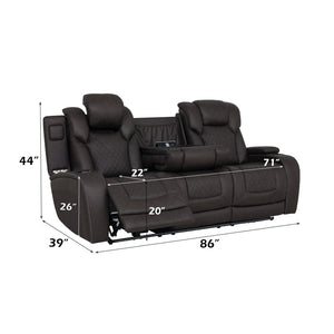 English Elm Wendell Power Reclining Sofa with Led Lighting Usb Charging and Microfiber Fabric B2726P435894