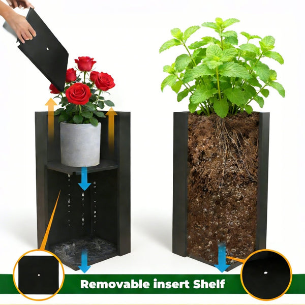 English Elm 2-piece Galvanized Steel Raised Planter with Integrated Trellis for Climbing Vines Outdoor W1586P455900