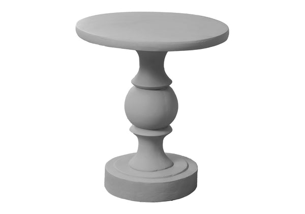 English Elm Accent Table Round Matte Finish Weather Resistant Magnesium Oxide Indoor Outdoor Side Grey B2710P461663