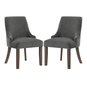OSP Home Furnishings Leona Dining Chair  - Set of 2 Charcoal