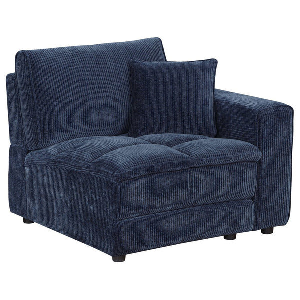 English Elm Azure Corduroy Modular Sectional Sofa Retro Tufted Five Piece L-shape Lounge B062S01408
