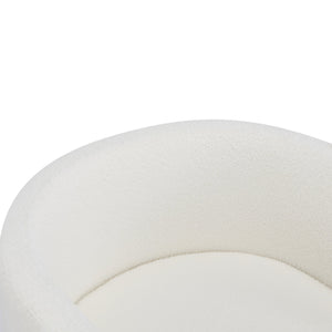 English Elm Christopher Knight Home® - Upholstered Natural Rubber Wood Dining Chairs Set of 2 with White Boucle, Modern Armchairs, 225lbCapacity N779P341538W