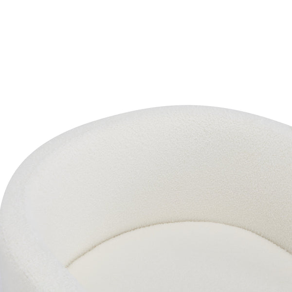 English Elm Christopher Knight Home® - Upholstered Natural Rubber Wood Dining Chairs Set of 2 with White Boucle, Modern Armchairs, 225lbCapacity N779P341538W