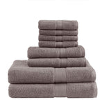 Madison Park Signature 800GSM Transitional 100% Cotton 8 Piece Antimicrobial Towel Set MPS73-196 Brown