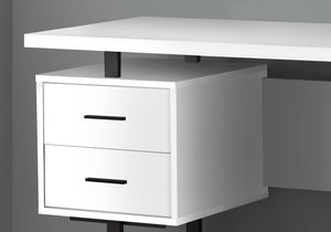 English Elm Computer Desk - Contemporary Home Office Setup With Storage Drawers, Reversible Design, 60" White & Black B2710P219863