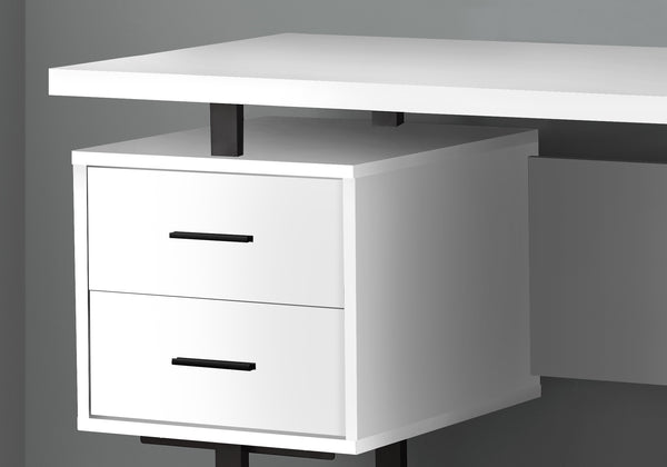 English Elm Computer Desk - Contemporary Home Office Setup With Storage Drawers, Reversible Design, 60" White & Black B2710P219863
