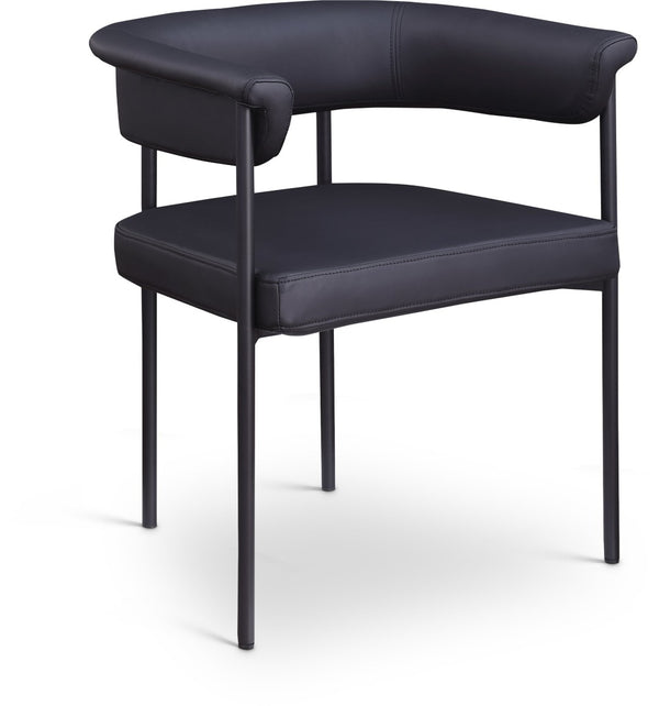 Meridian Furniture Malin Upholstered Dining Chair with Matte Black Iron Frame for Modern Rooms Black Vegan Leather 427Black-C